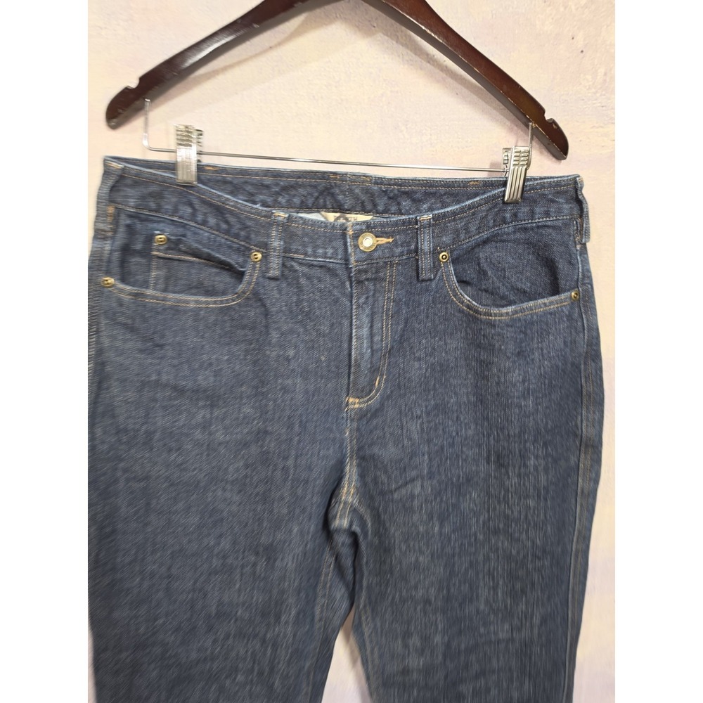 Duluth Trading Co Jeans Womens 14x33 Dark Wash Mid Rise Straight Stretch Denim - Picture 6 of 9